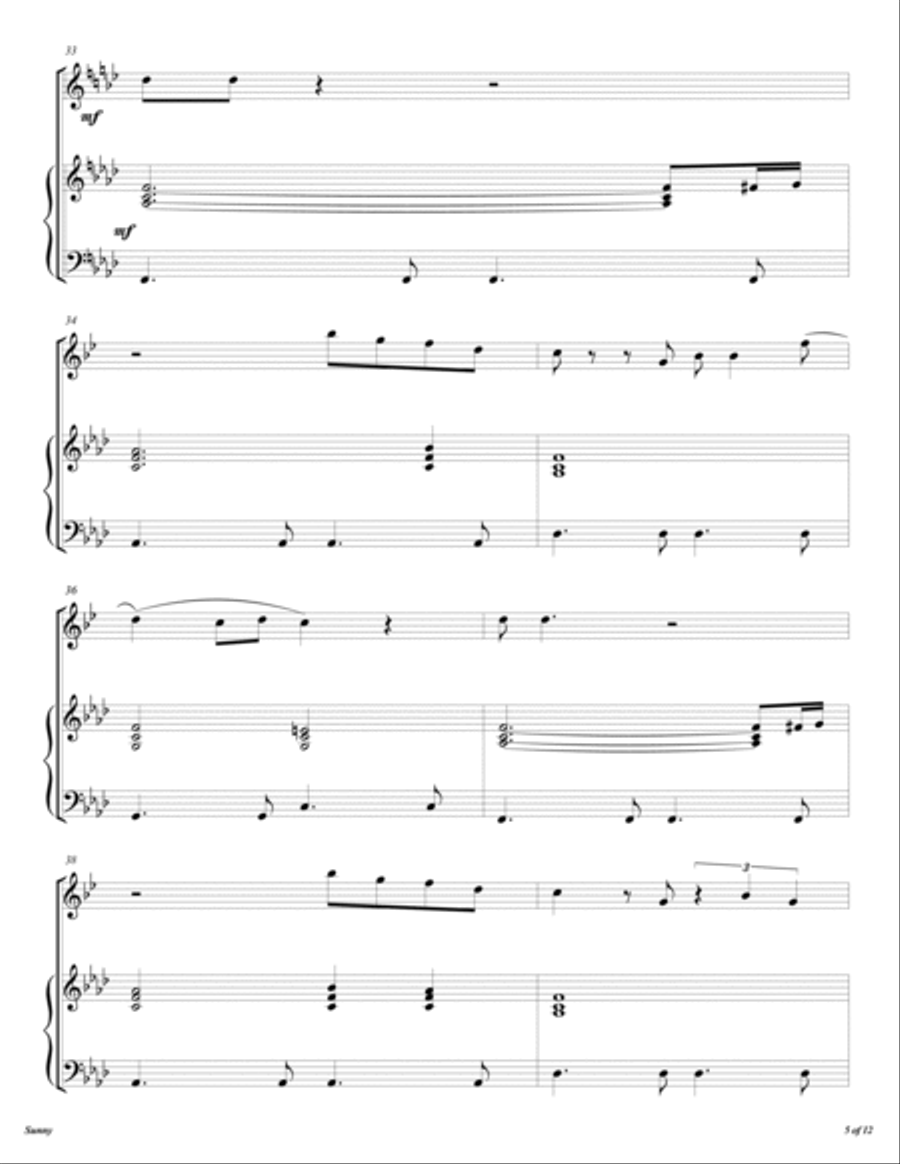 Sunny Trumpet Solo scores gallery preview page 6