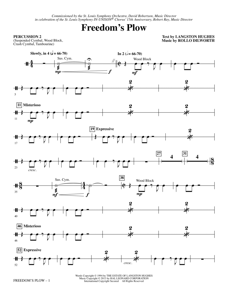 Freedom's Plow - Percussion 2 Choir scores gallery preview page 1