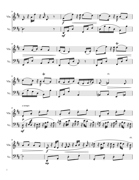 Dvorak - Humoresque - Op. 101, No. 7 - Violin and Cello Duet image number null