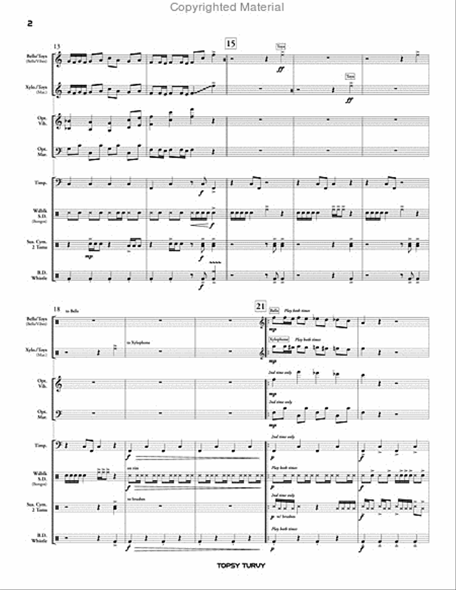 Topsy Turvy Topsy Turvy Percussion Ensemble scores gallery preview page 3