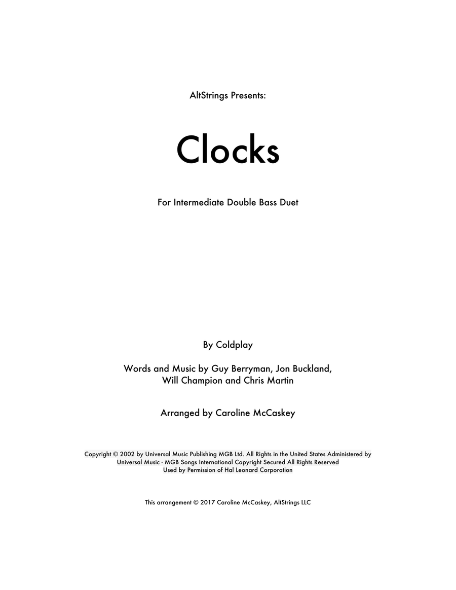 Clocks String Duet scores gallery preview page 1