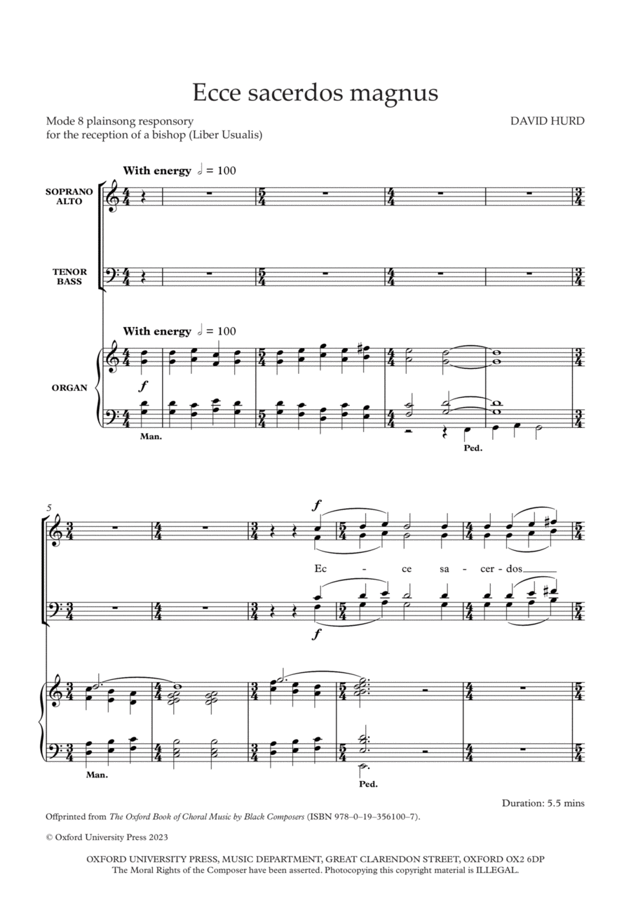 Ecce sacerdos magnus Ecce sacerdos magnus SSATB scores gallery preview page 1