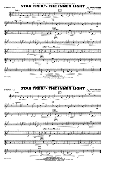Star Trek - The Inner Light - Bb Tenor Sax