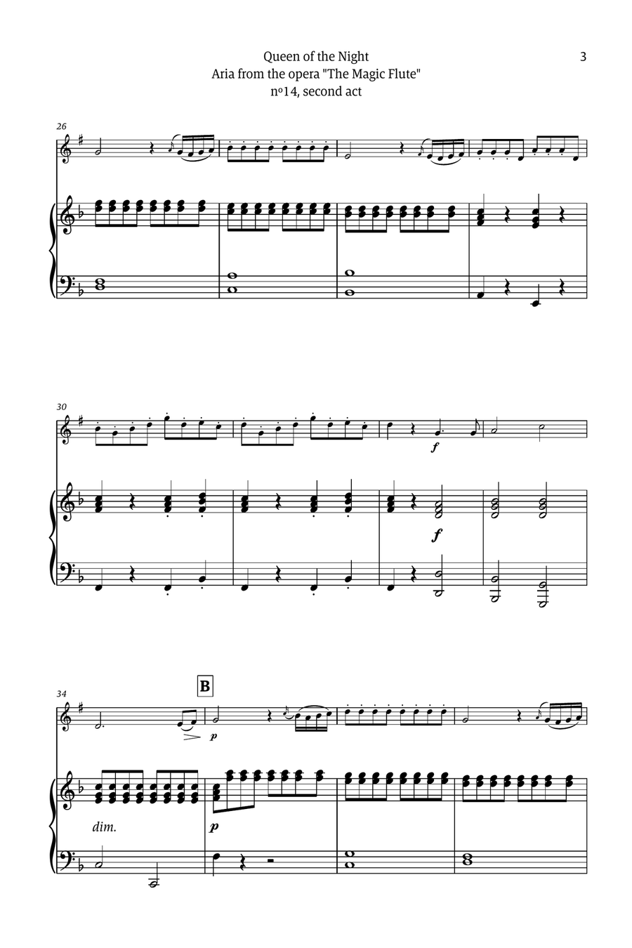 Queen of the Night - for solo euphonium (with piano) Chamber Music scores gallery preview page 3