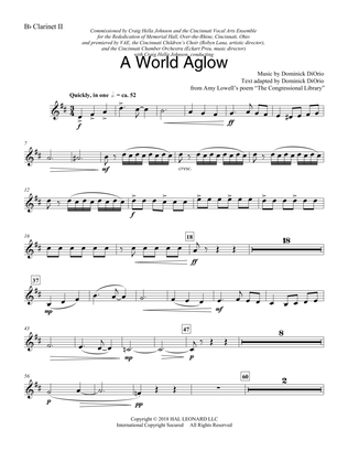 A World Aglow - Bb Clarinet 2