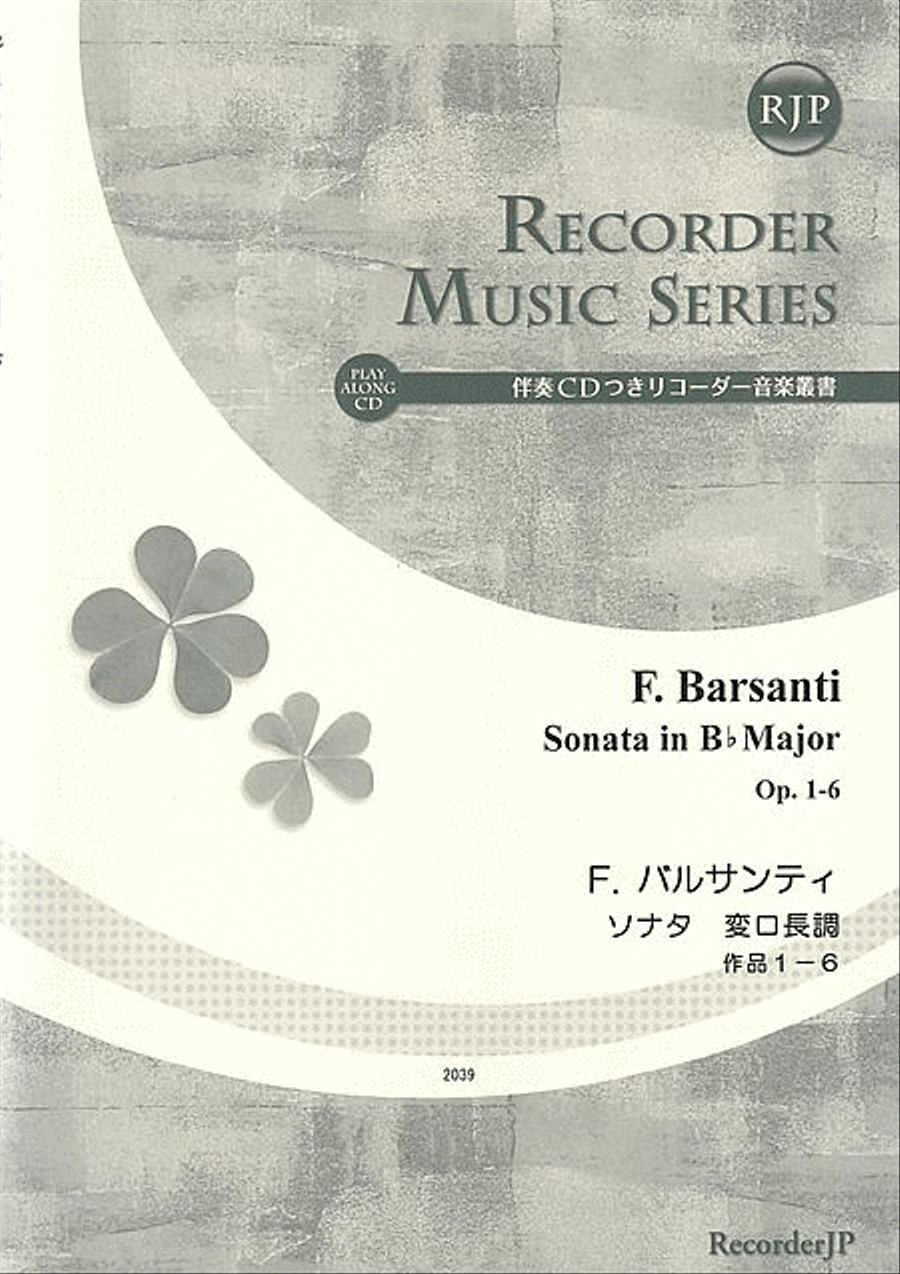 Sonata in B-flat Major, Op. 1-6 Alto Recorder scores gallery preview page 1