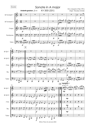Sonate KV 331 for Brass quintet