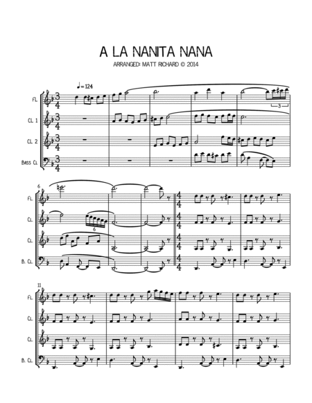 A La Nana Nanita (Woodwind Quartet) image number null