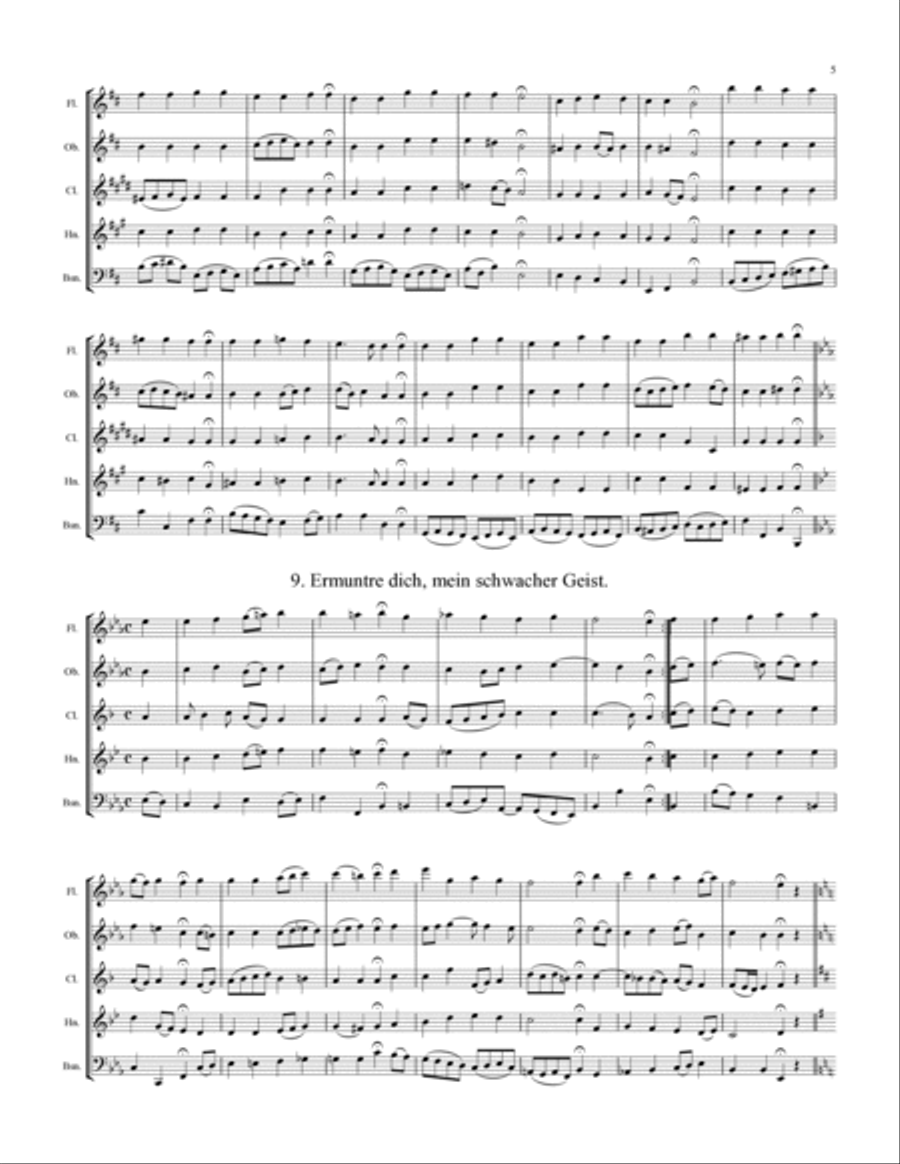 Bach Four-Part Chorales - 36 in Set (for Woodwind Quintet) image number null