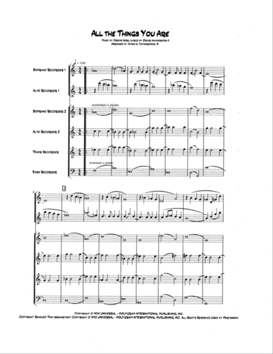 All The Things You Are Recorder scores gallery preview page 2