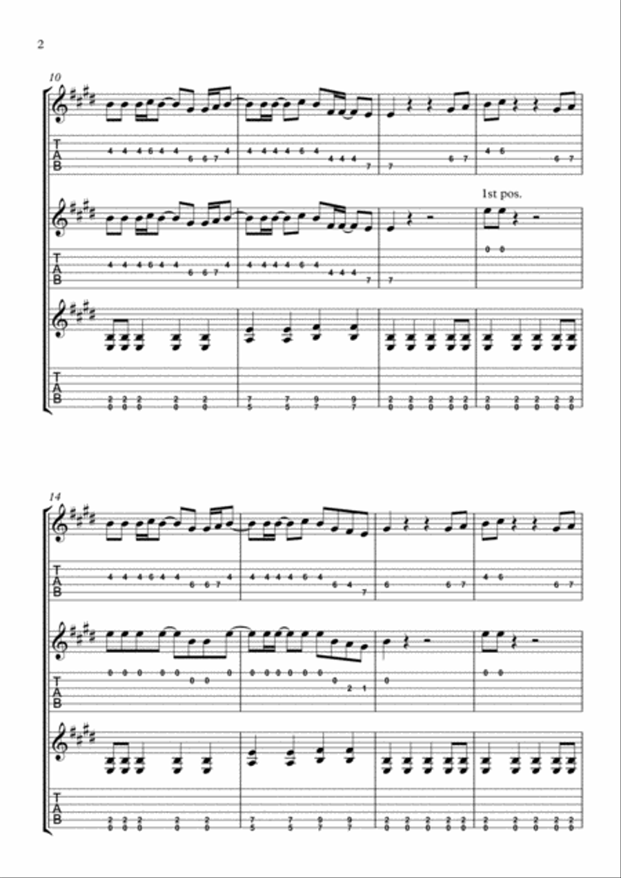 I'm Gonna Be (500 Miles) Guitar Ensemble scores gallery preview page 2