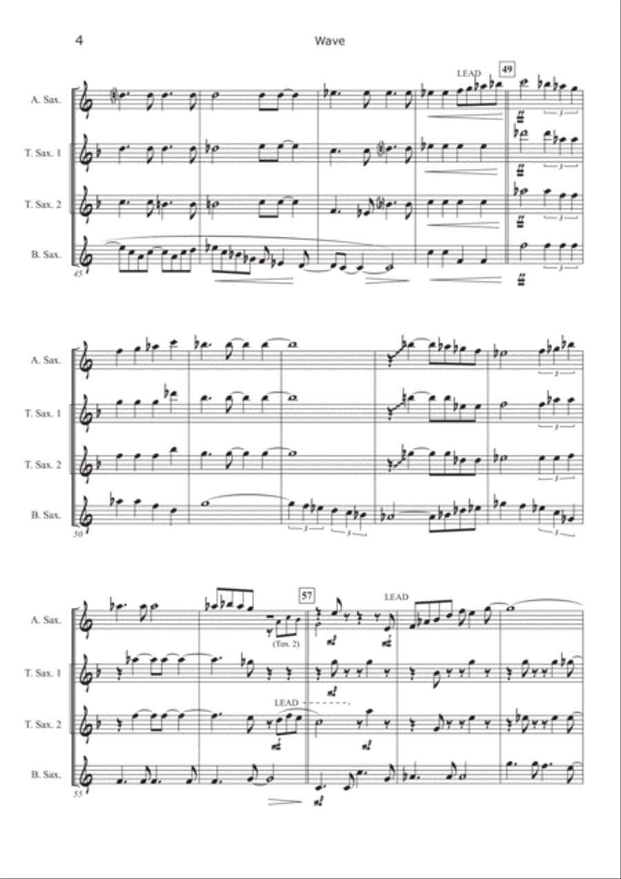 Wave Saxophone Quartet scores gallery preview page 5