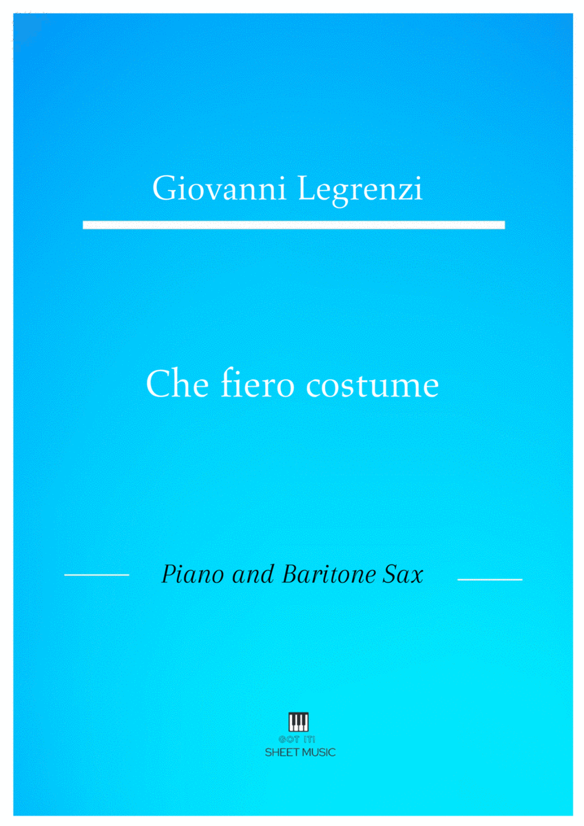 Legrenzi - Che fiero costume (Piano and Baritone Sax) image number null