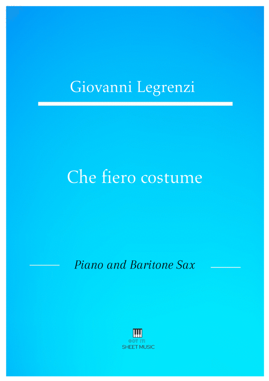 Legrenzi - Che fiero costume (Piano and Baritone Sax) Small Ensemble scores gallery preview page 1