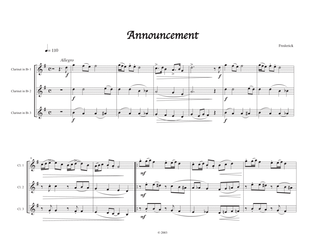 Announcement (Clarinet Trio)