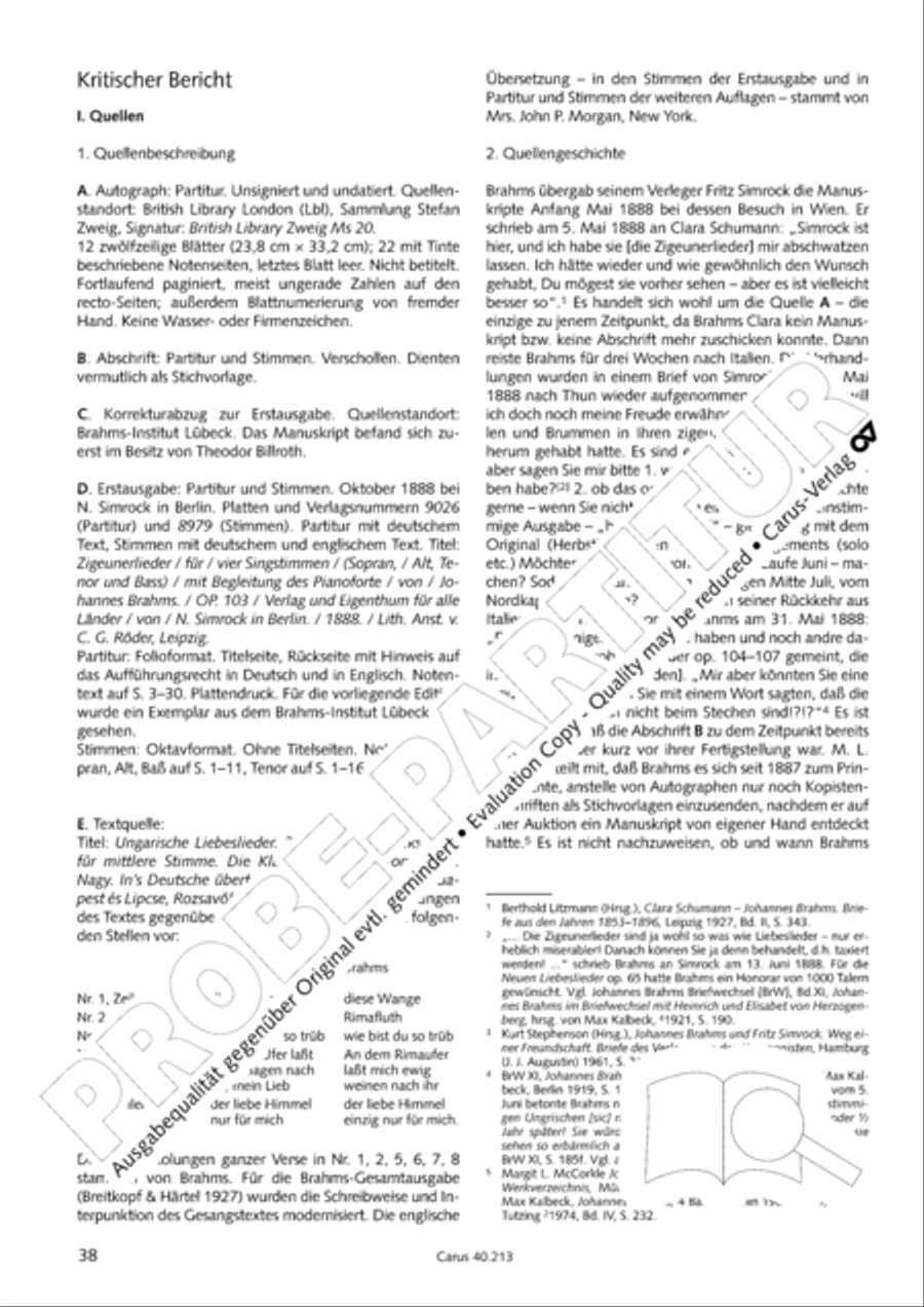 Zigeunerlieder op. 103 Choir scores gallery preview page 39