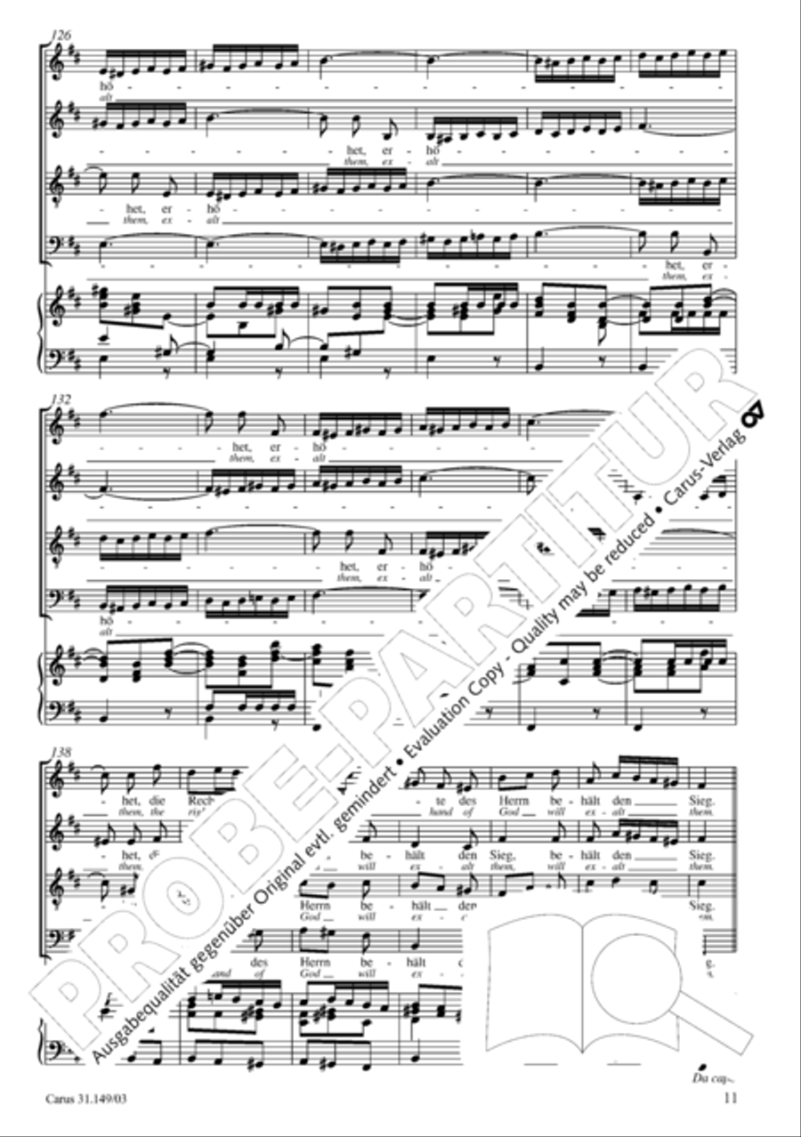 The voice of rejoicing and hope (Man singet mit Freuden vom Sieg) 4-Part scores gallery preview page 12
