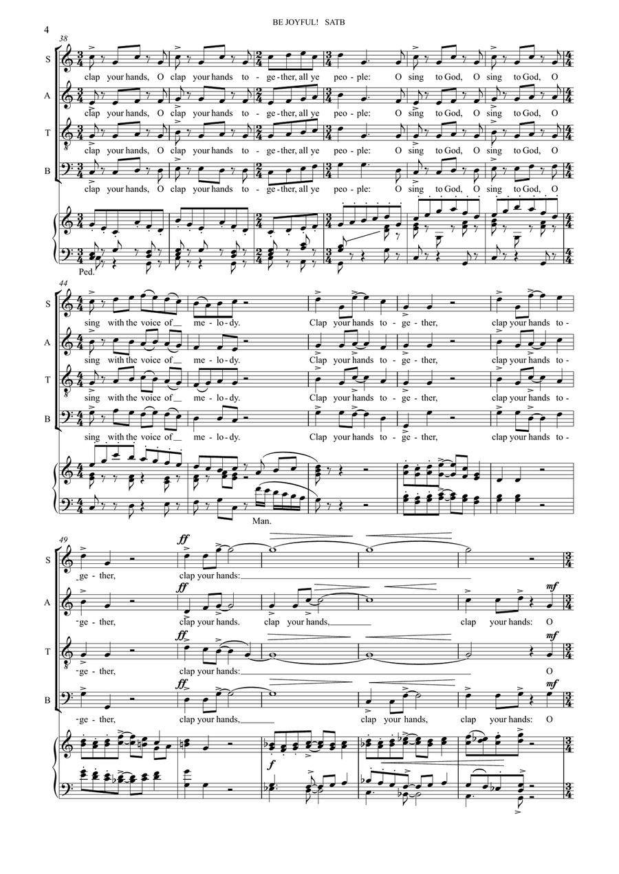 Be Joyful! (for SATB and organ) 4-Part scores gallery preview page 4