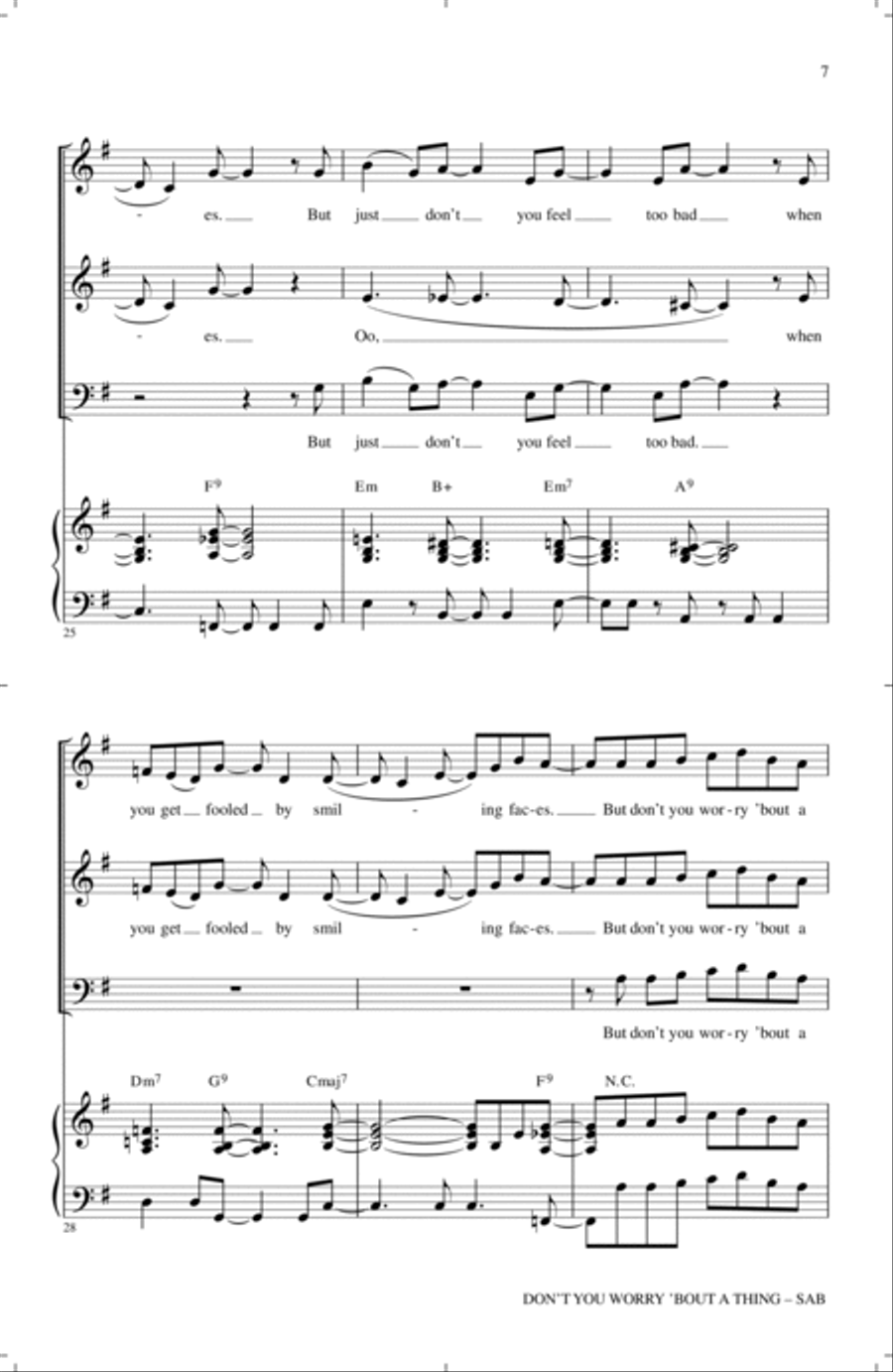 Don't You Worry 'Bout A Thing (arr. Roger Emerson) 3-Part scores gallery preview page 5