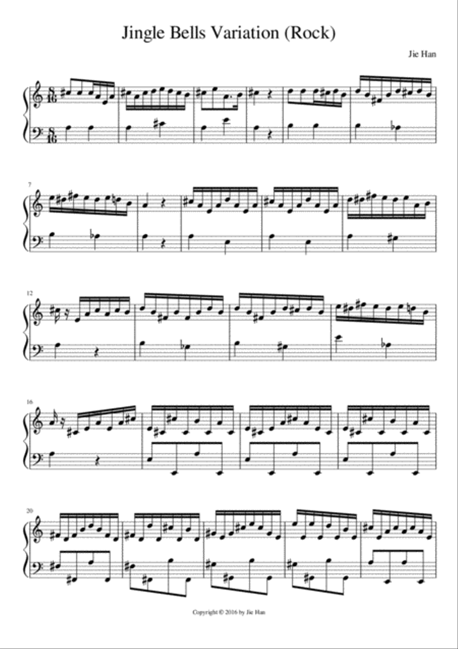 Jingle Bells Variation (Rock) Woodwind Ensemble scores gallery preview page 1