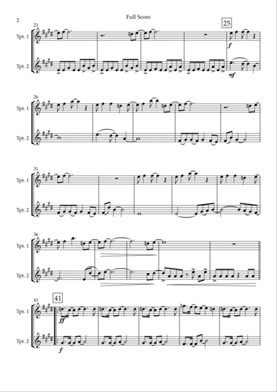 Without You Trumpet Duet scores gallery preview page 2