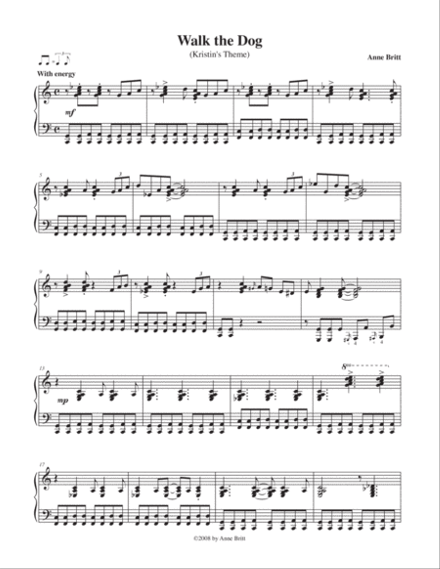 Walk the Dog (Kristin's Theme) Piano Solo scores gallery preview page 1