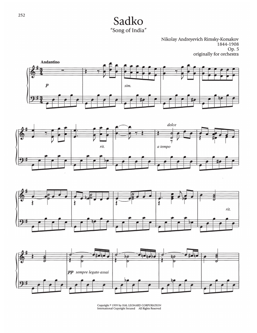 Song Of India Song Of India Piano Solo scores gallery preview page 1
