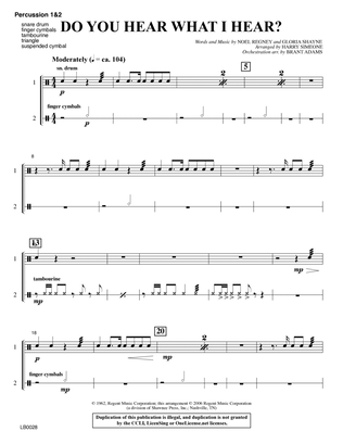 Do You Hear What I Hear? (Orchestration) (arr. Harry Simeone) - Percussion 1 & 2