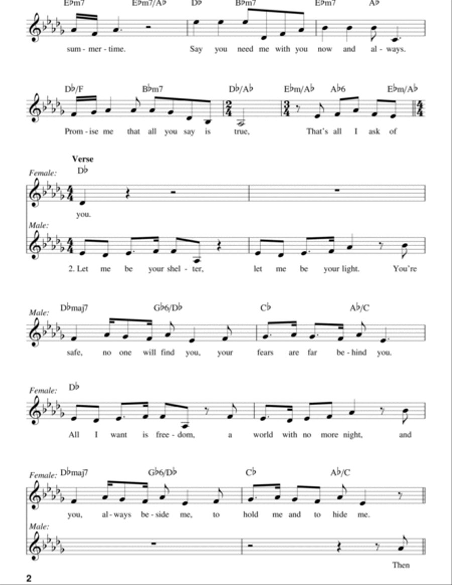 All I Ask Of You (from The Phantom Of The Opera) Voice scores gallery preview page 2