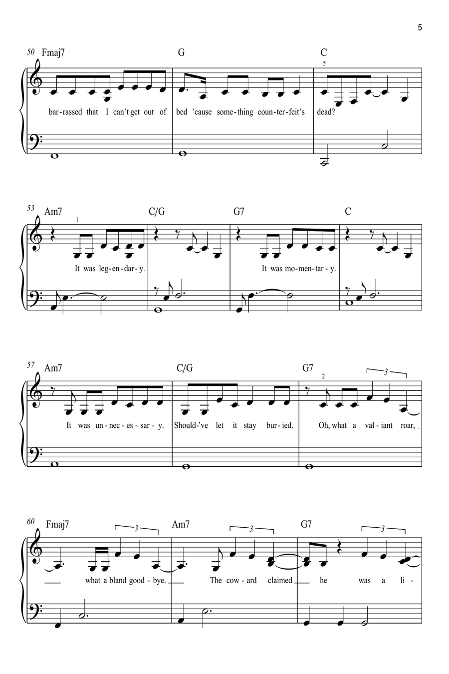 Loml Easy Piano scores gallery preview page 5