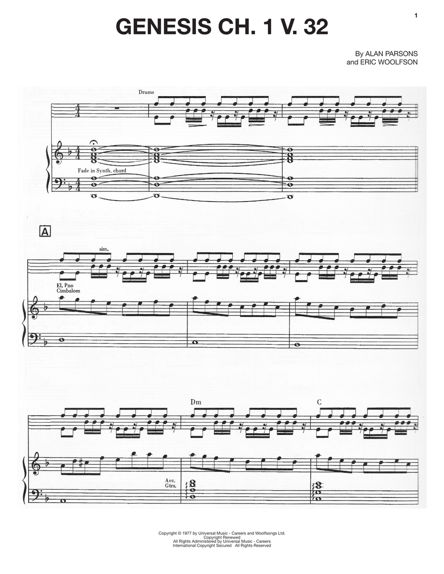 Genesis Ch. 1 V. 32 Acoustic Guitar scores gallery preview page 1