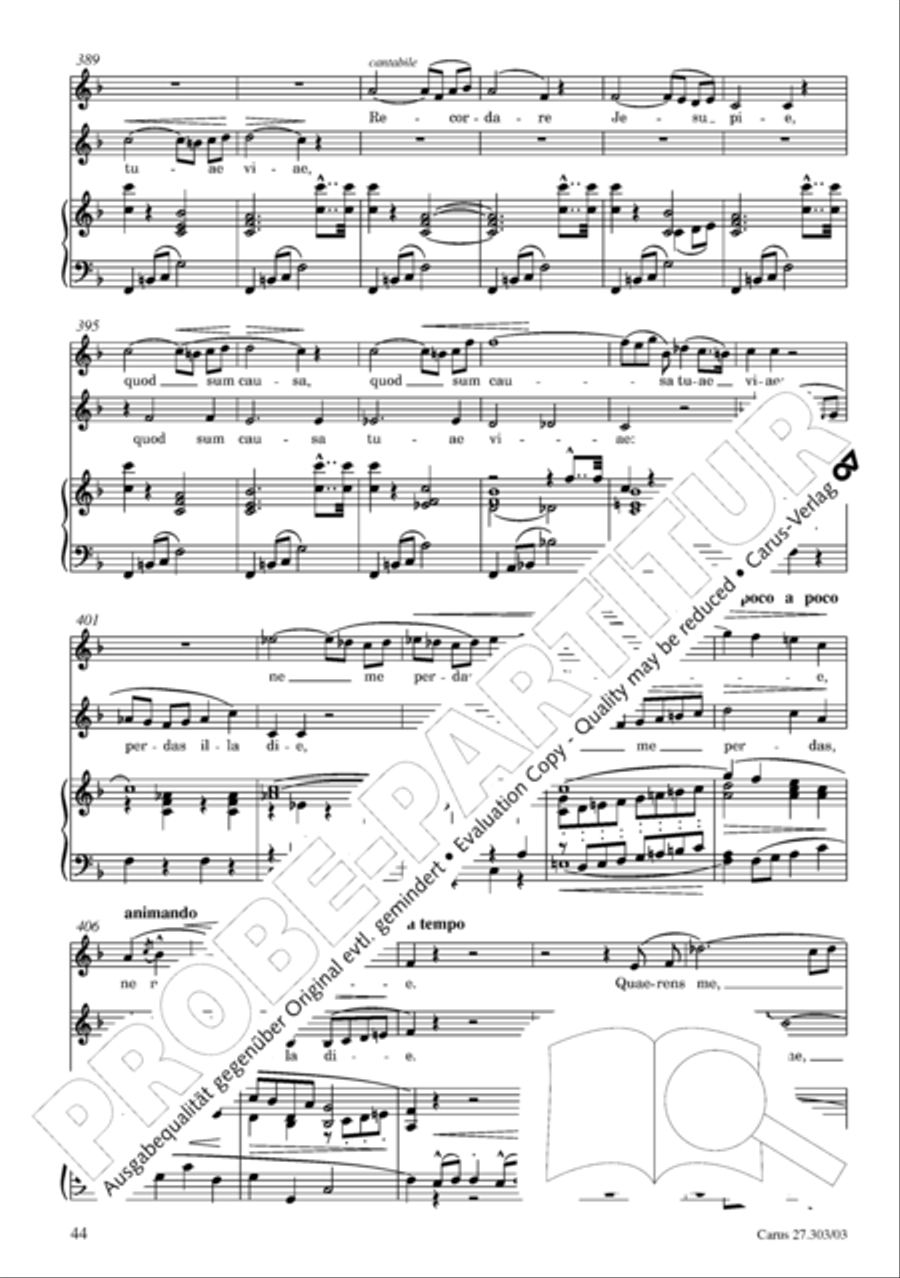 Messa da Requiem 4-Part scores gallery preview page 45