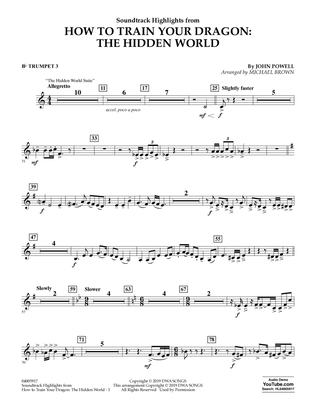Book cover for How To Train Your Dragon: The Hidden World (arr. Michael Brown) - Bb Trumpet 3
