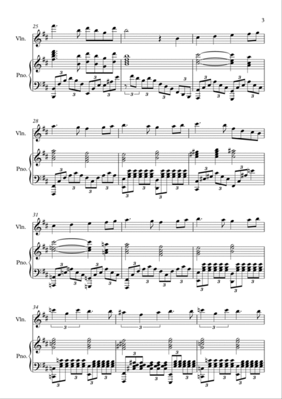 Theme from Swan Lake for Violin (Flute) & Piano Small Ensemble scores gallery preview page 3