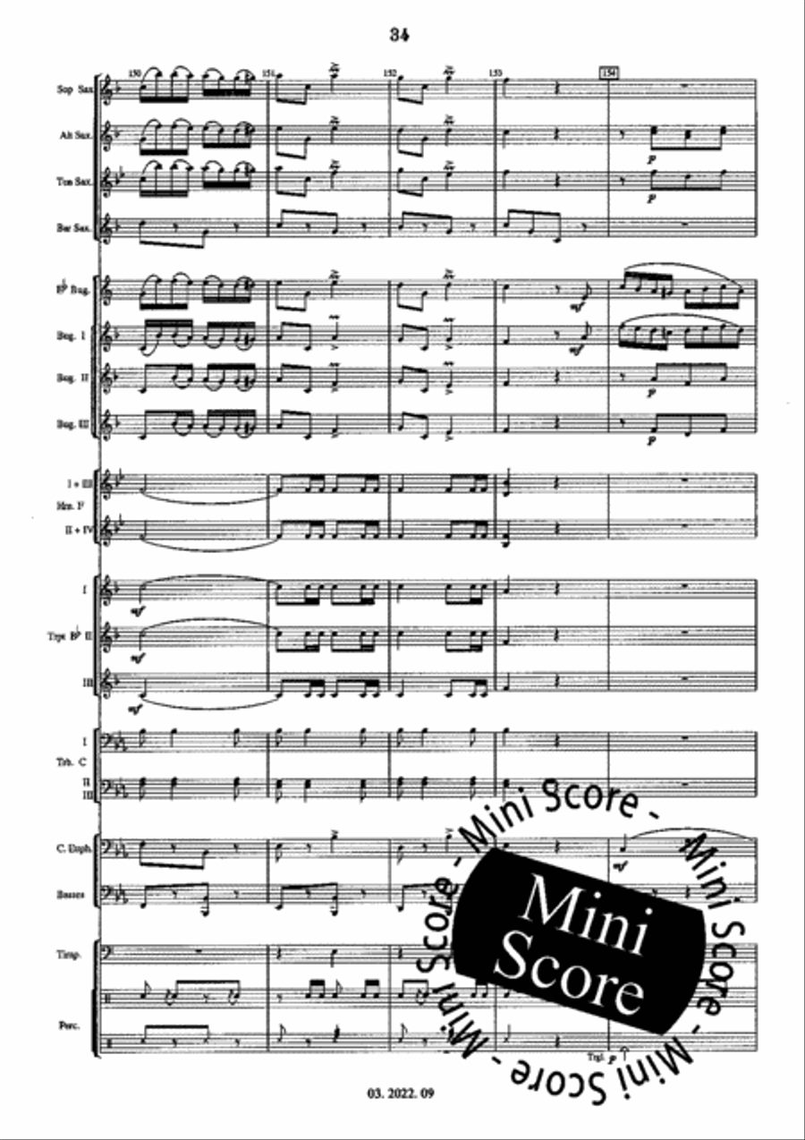 Hungarian Fantasy Fanfare Band scores gallery preview page 38