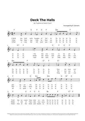 Deck The Halls (Key of F Major)
