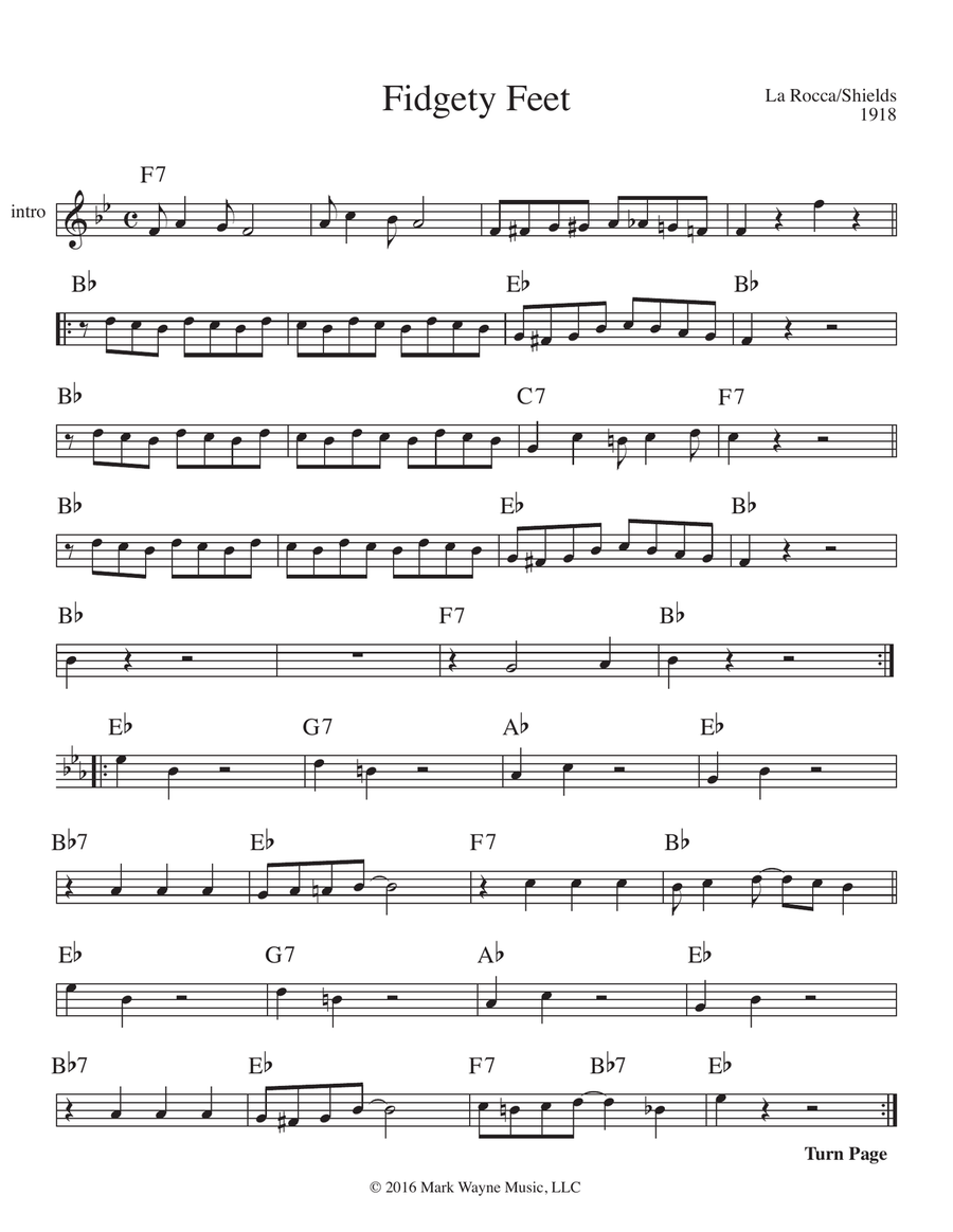 Fidgety Feet Piano scores gallery preview page 1