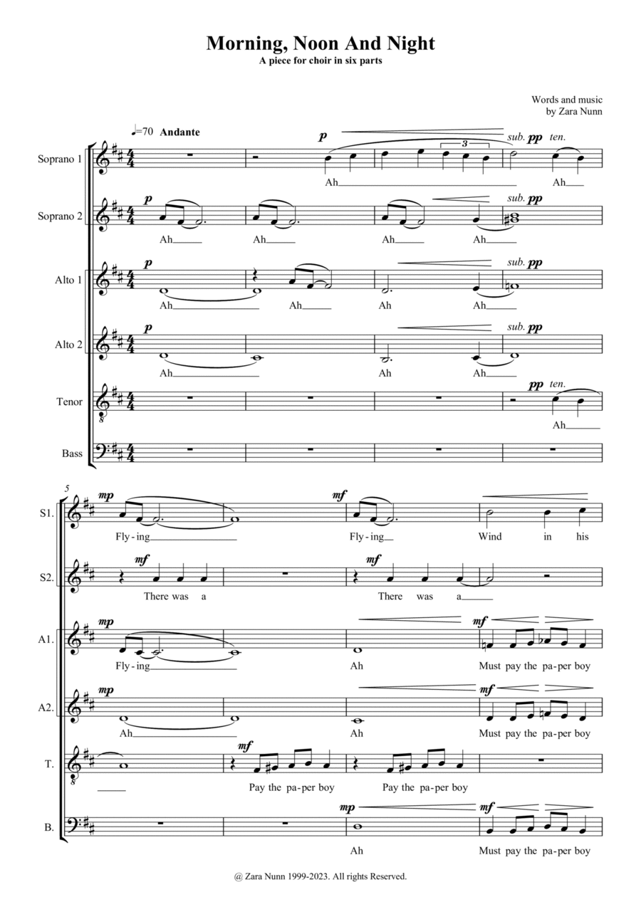 Morning, Noon And Night Morning, Noon And Night Divisi scores gallery preview page 1