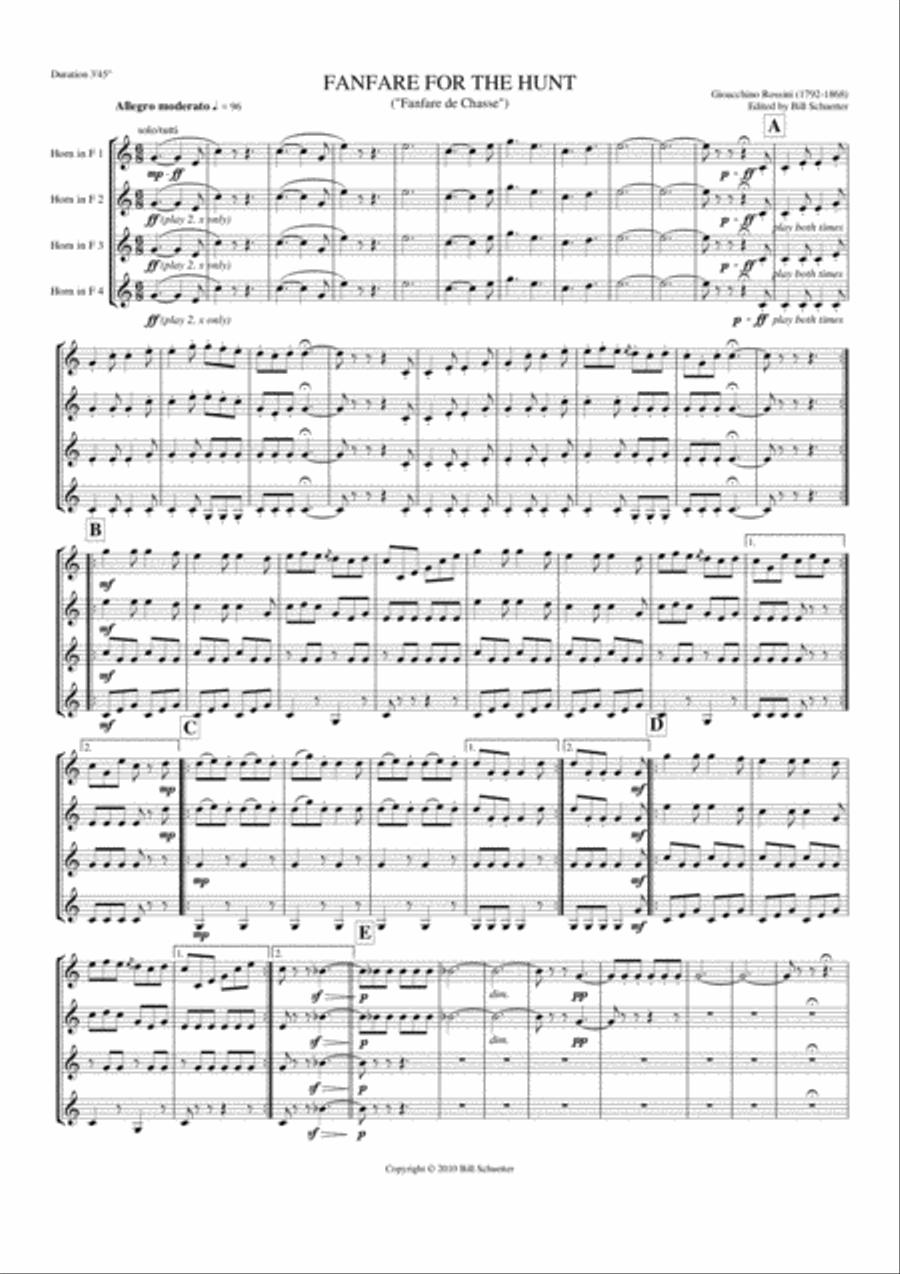 Fanfare for the Hunt Horn scores gallery preview page 1