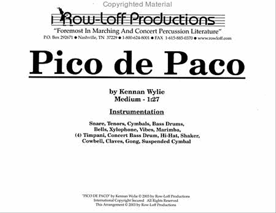 Pico De Paco Percussion Ensemble scores gallery preview page 2