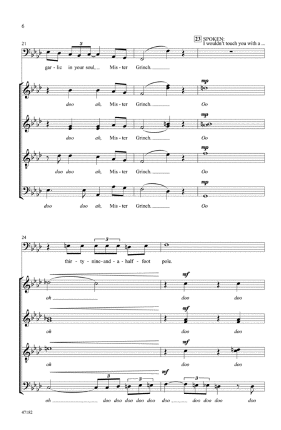 You're a Mean One, Mr. Grinch Choir scores gallery preview page 5