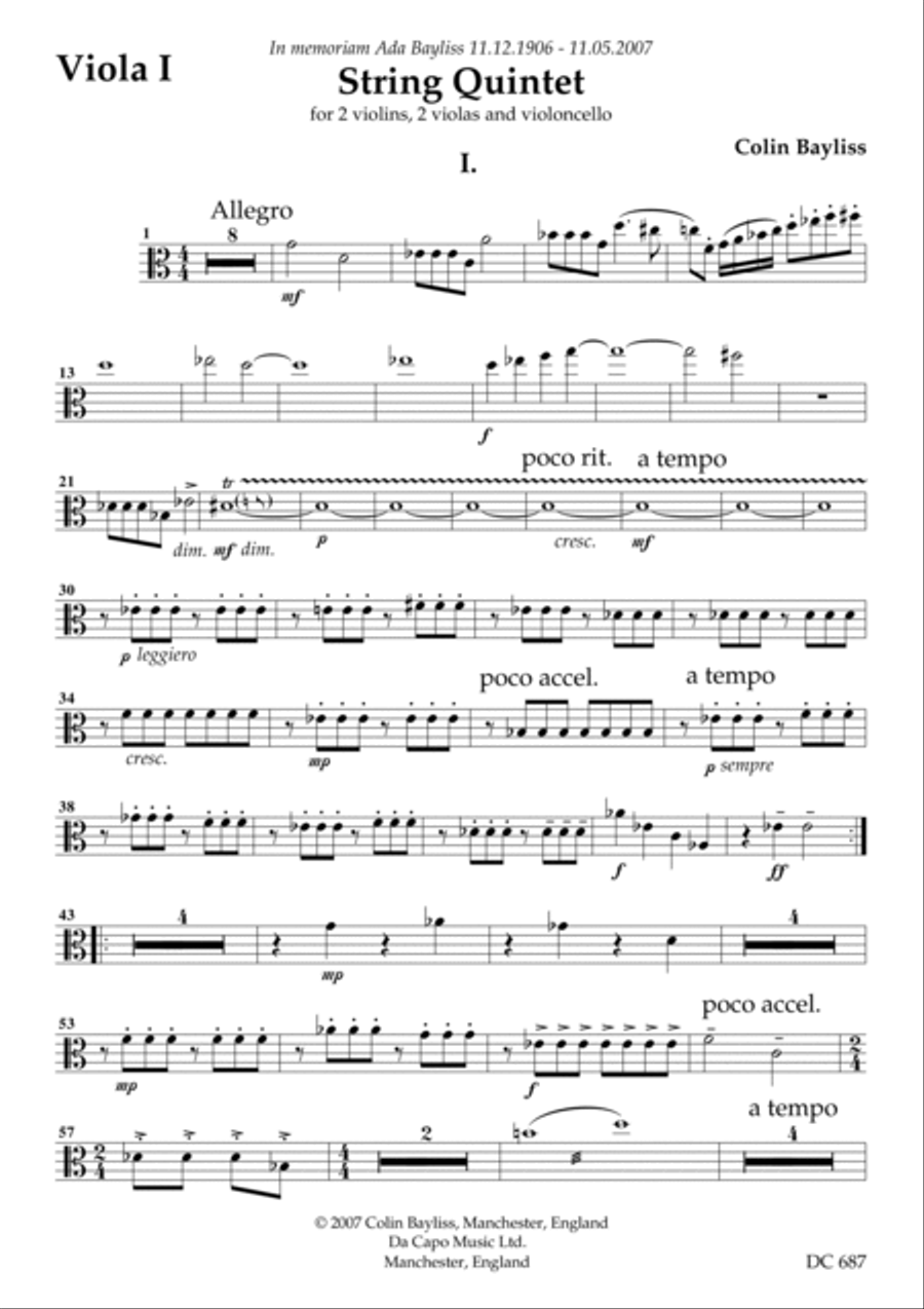 STRING QUINTET (parts) String Quintet scores gallery preview page 3