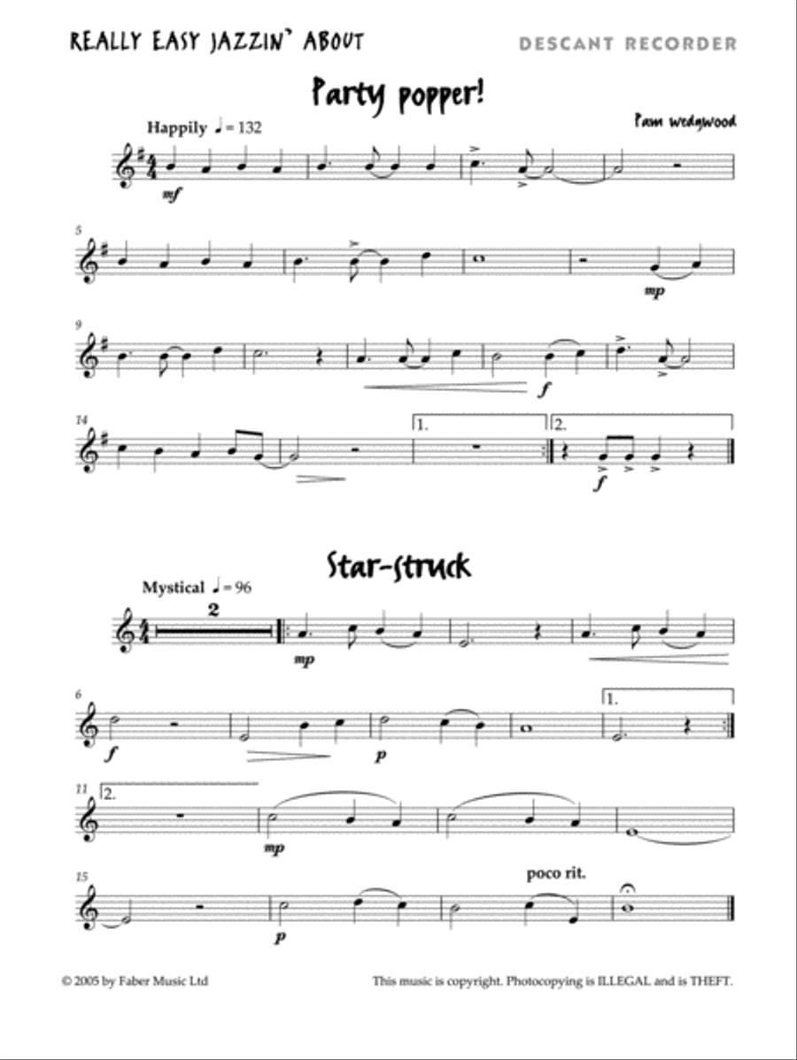 Really Easy Jazzin' About -- Fun Pieces for Recorder Recorder scores gallery preview page 2