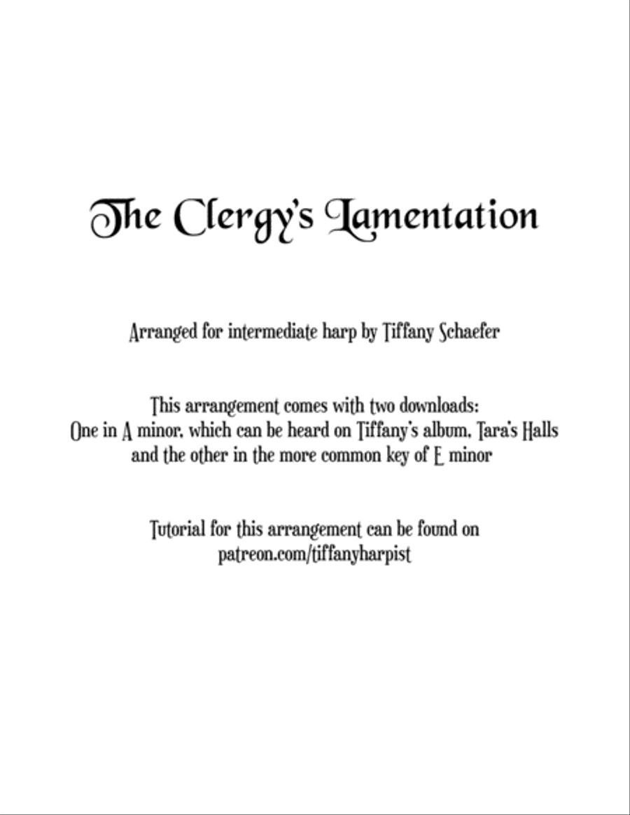 The Clergy's Lamentation: Late Intermediate Harp Harp scores gallery preview page 1