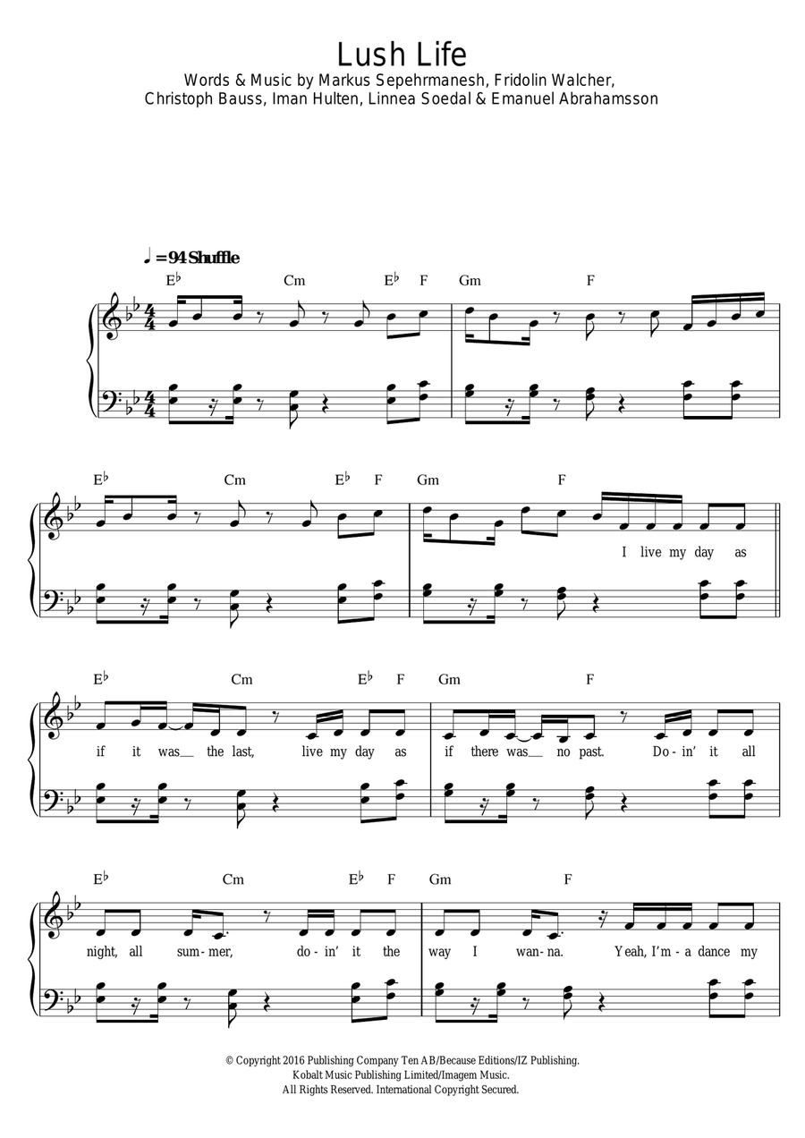 Lush Life Easy Piano scores gallery preview page 1