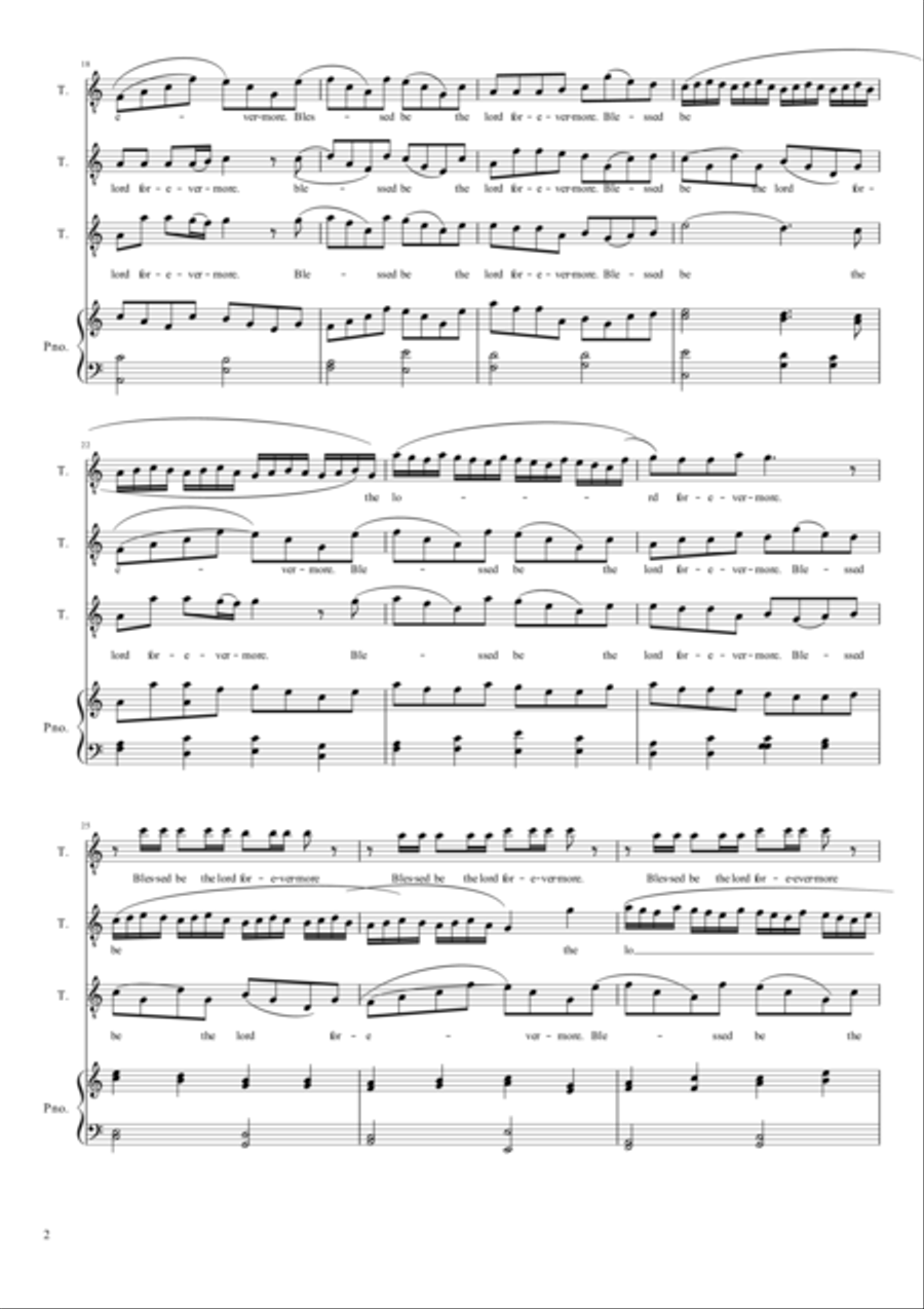 BLESSED BE THE LORD(TENOR TRIAL) Small Ensemble scores gallery preview page 2