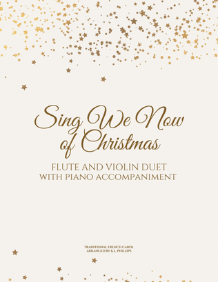 Book cover for Sing We Now of Christmas - Flute and Violin Duet with Piano Accompaniment