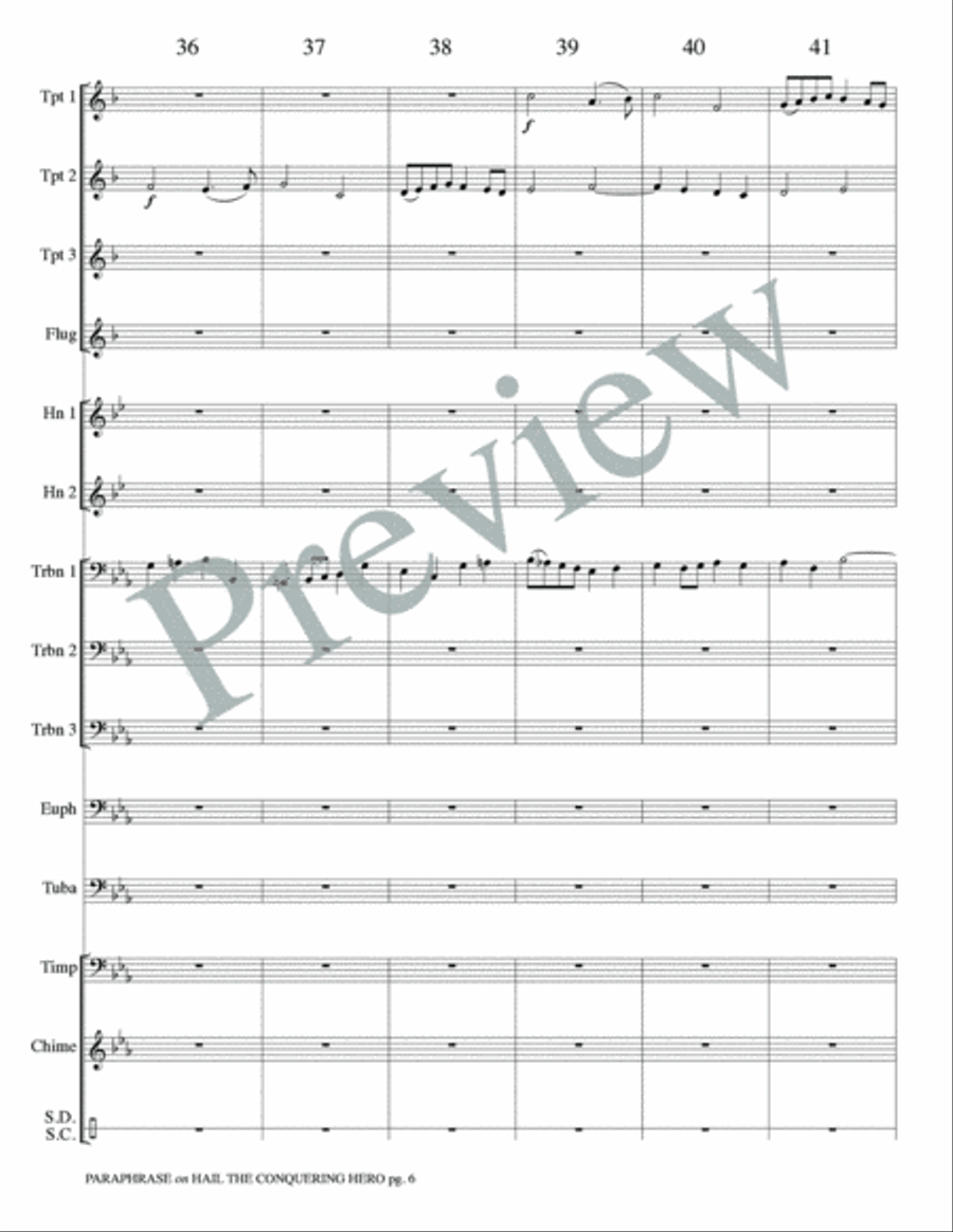 Paraphrase on Hail the Conquering Hero Small Ensemble scores gallery preview page 8