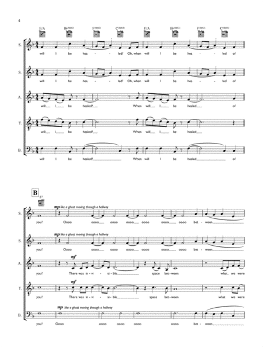 Healed Of You - SATB + Guitar/Keyboard 4-Part scores gallery preview page 4