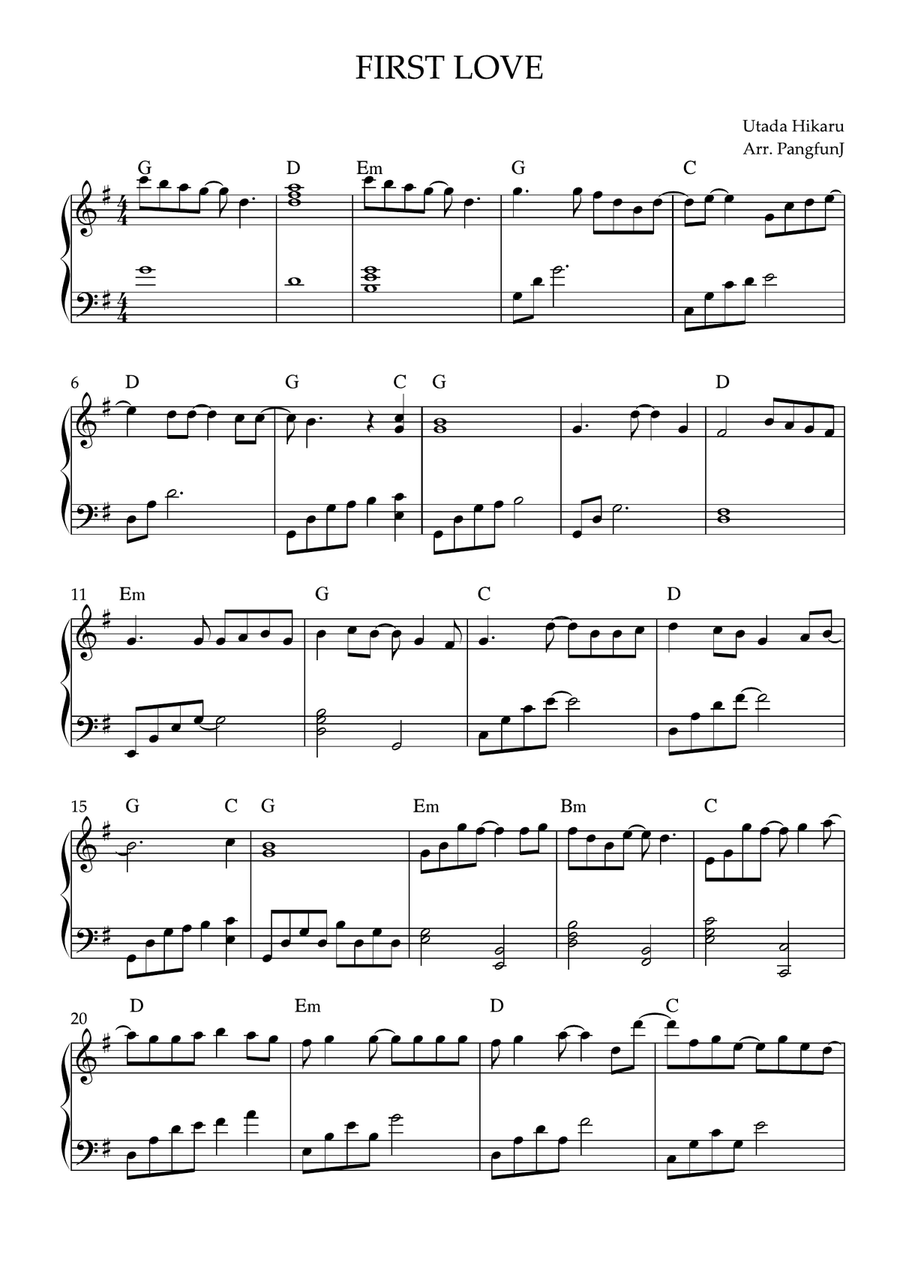 First Love Easy Piano scores gallery preview page 1